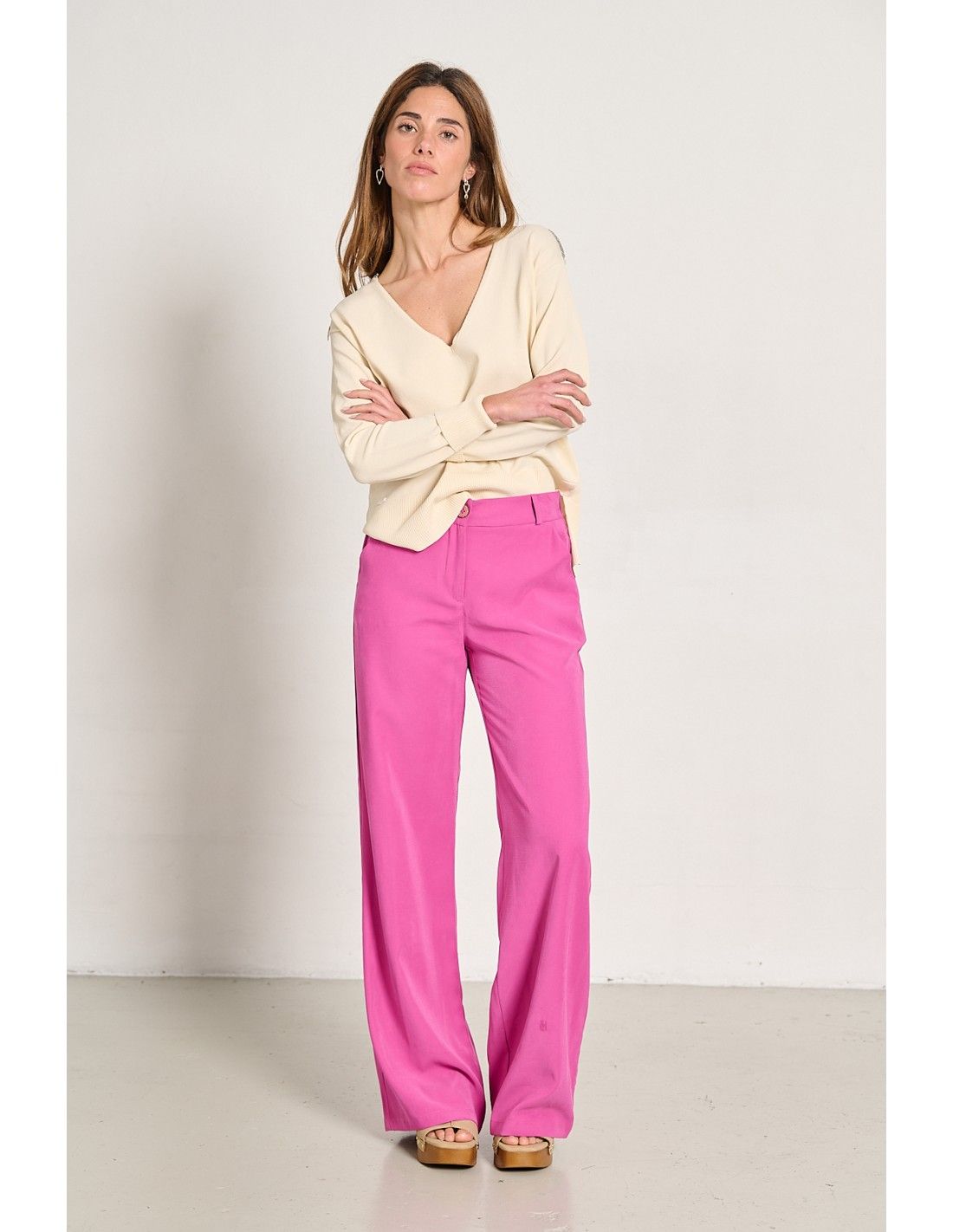 bato peto pantalon palazzo cupro