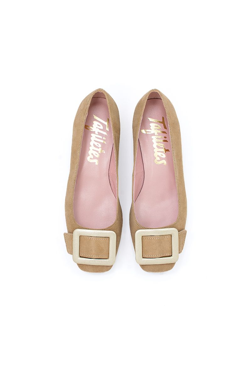 bailarina lis beige hebilla dorada