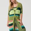 surkana cardigan largo crochet verde