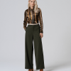 surkana pantalon wide leg contraste cintura kaki