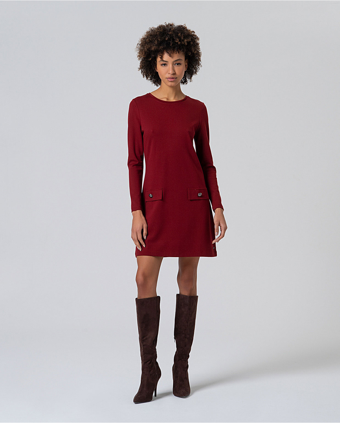 surkana vestido corto recto evase rojo