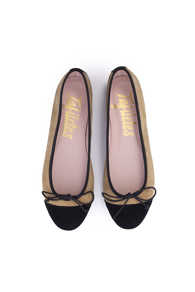 tafiletes bailarina carlota punta redonda beige negra