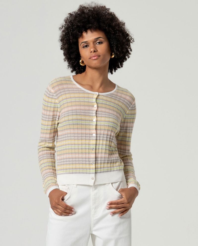 surkana cardigan escote redondo rayas