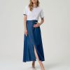 surkana maxi falda abertura azul