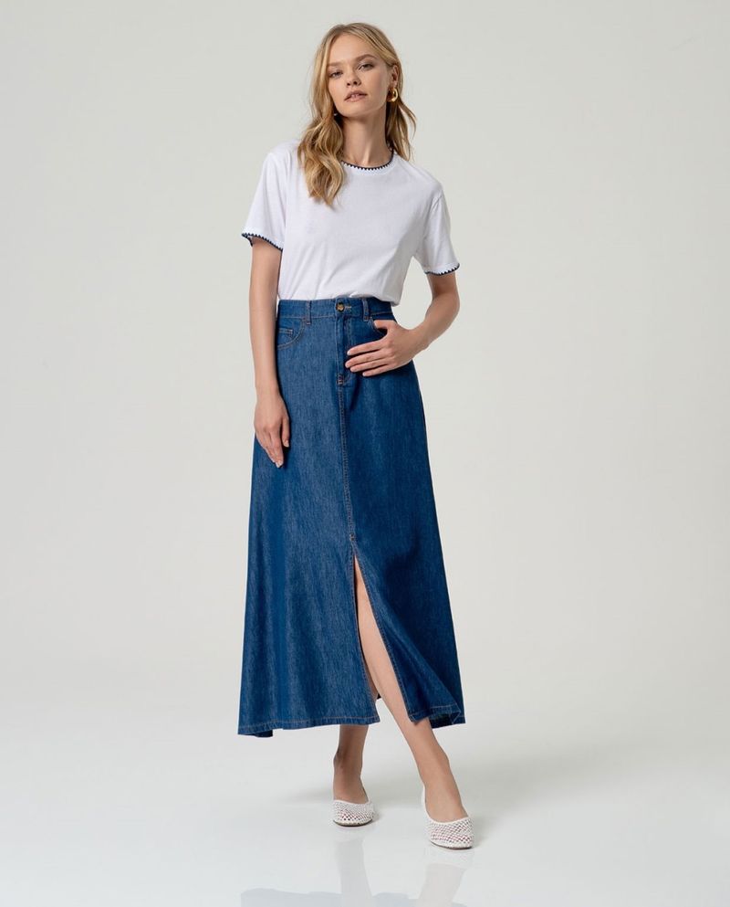 surkana maxi falda abertura azul