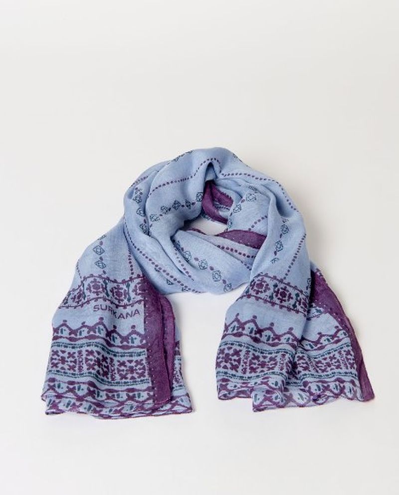 surkana panuelo estampado azul