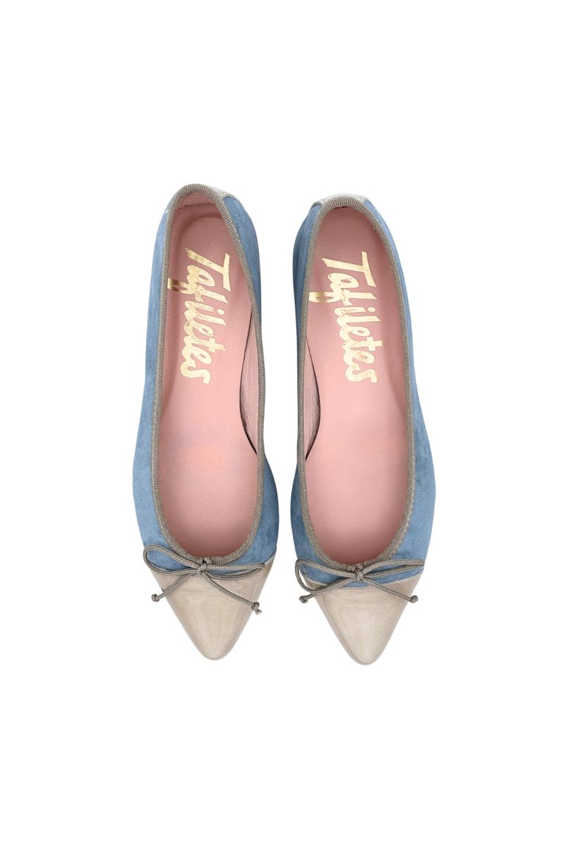 tafiletes bailarina emma punta fina azul claro beige