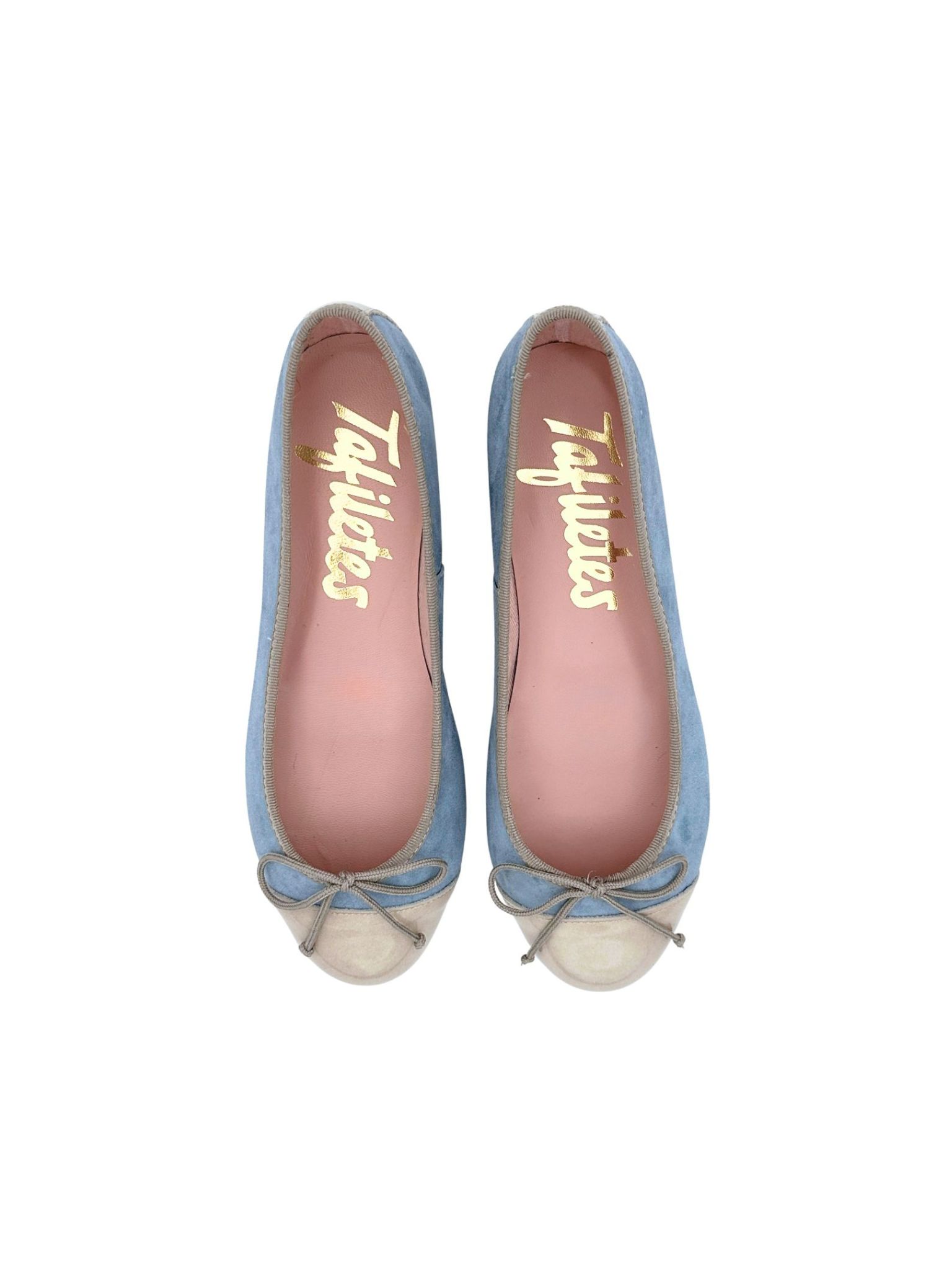 tafiletes bailarina emma punta redonda azul claro beige ok
