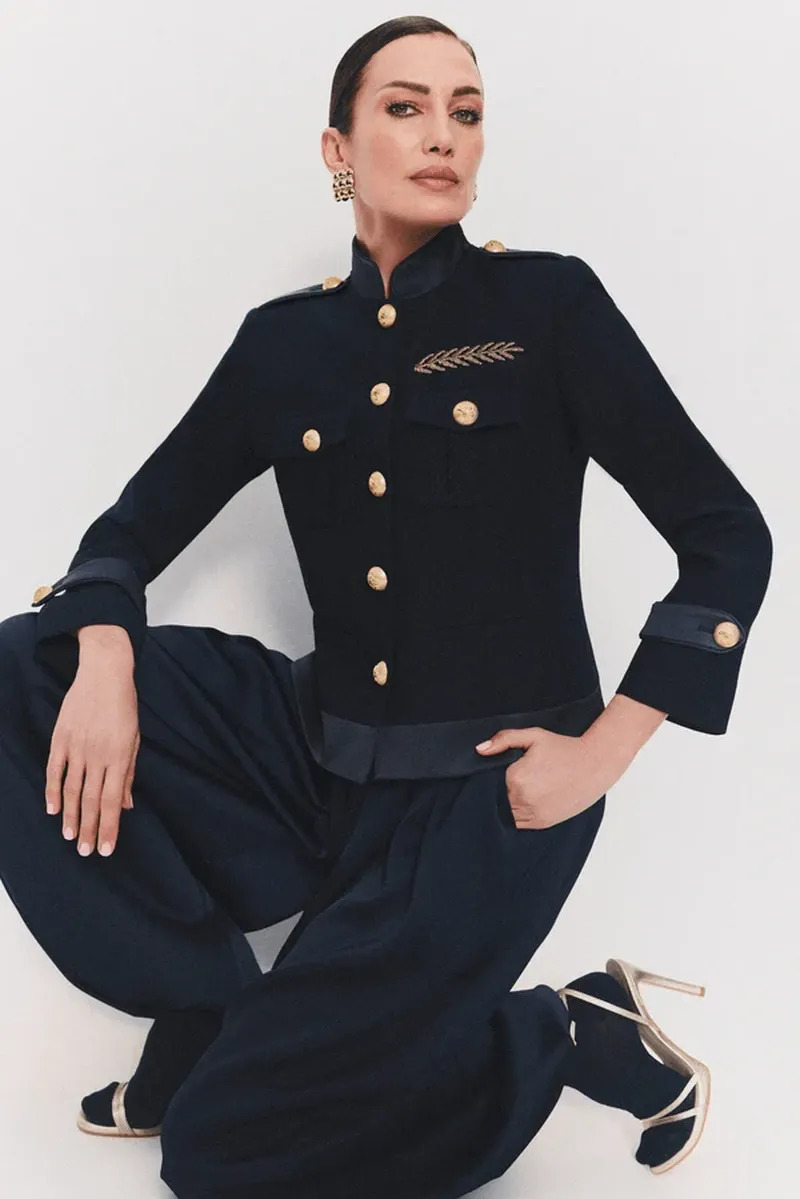 the extreme collection chaqueta militar mujer azul marino ilva star