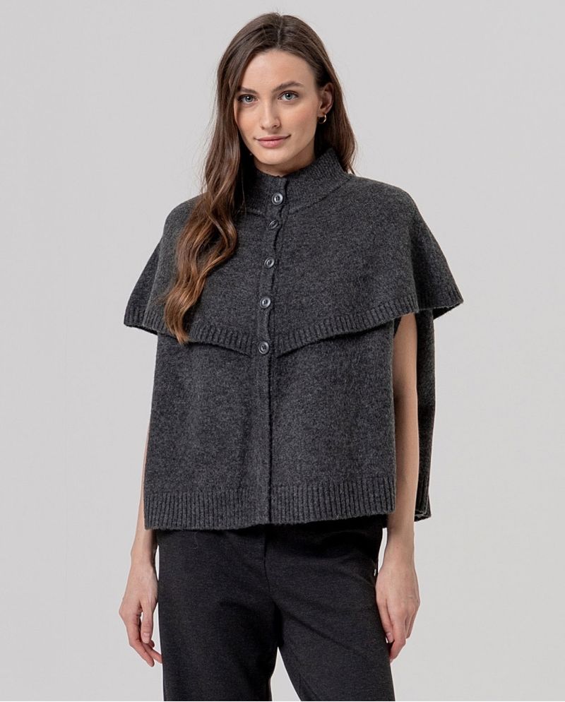 surkana capa punto cuello melange oscuro