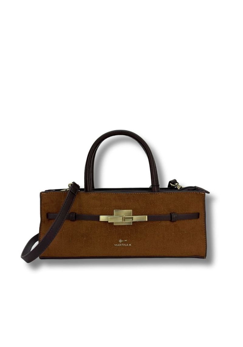 martinak bolso alargado antelina print coco camel