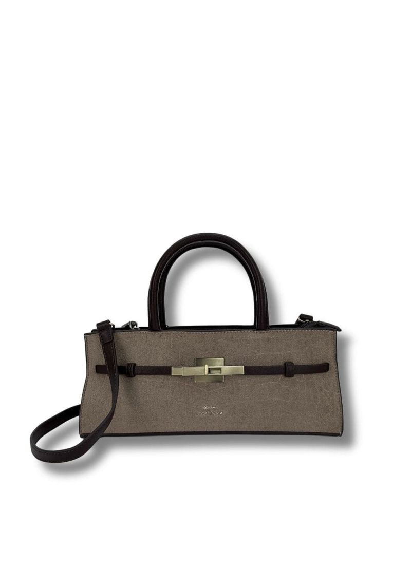 martinak bolso alargado antelina print coco taupe