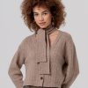 surkana cardigan escote pico lazada camel claro