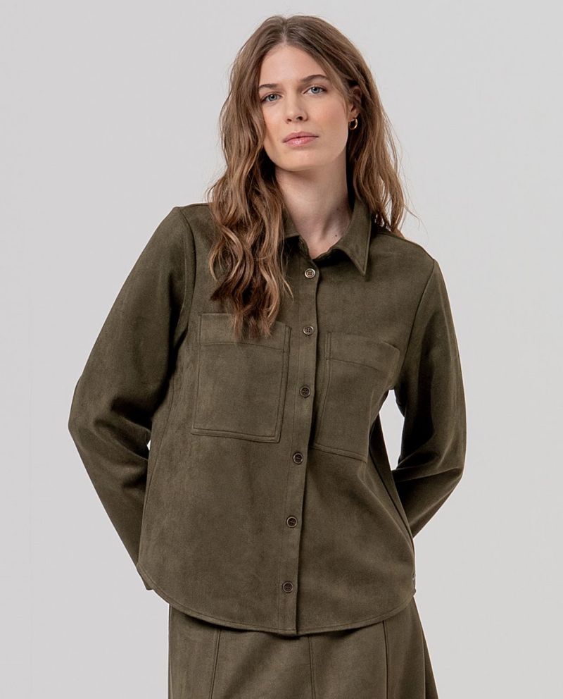 surkana sobrecamisa kaki oscuro