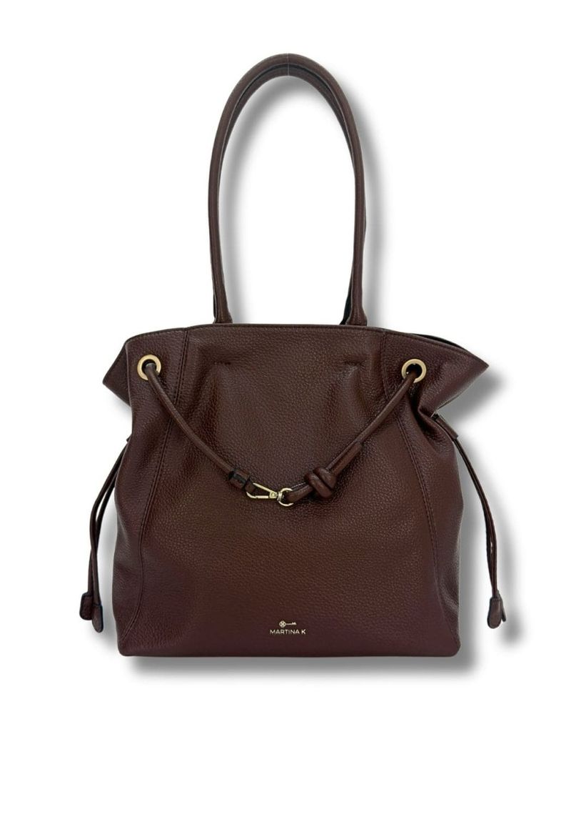 martinak bolso fruncido asa hombro marron