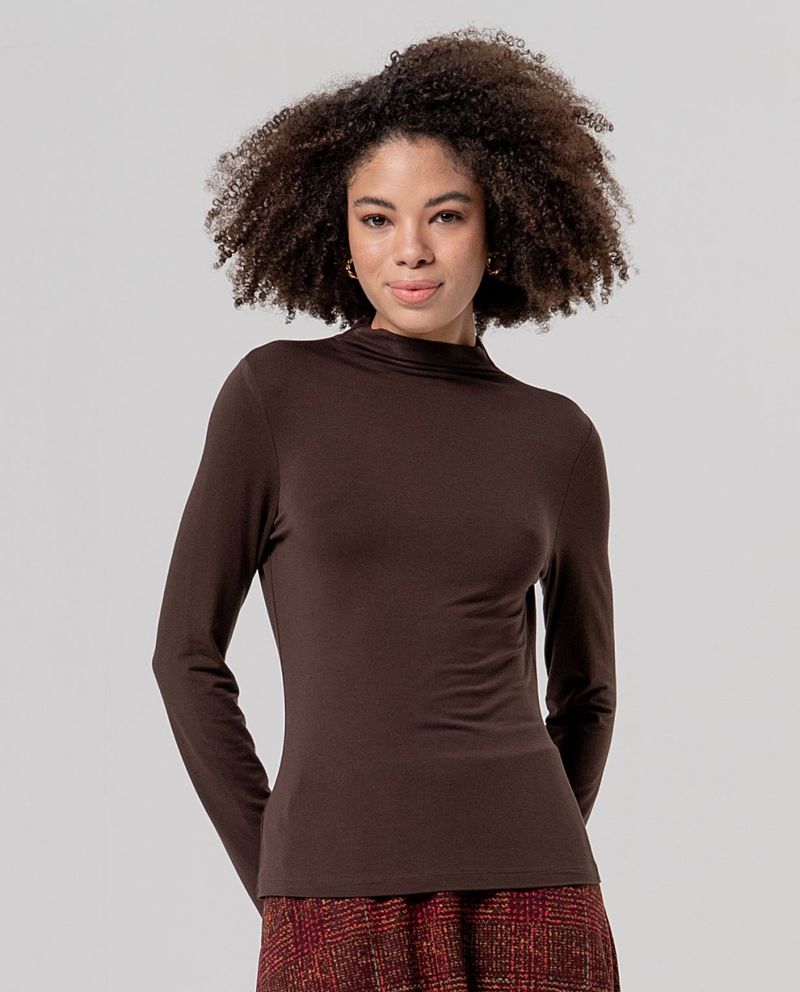 Surkana Camiseta Cuello Alto Bambú Chocolate